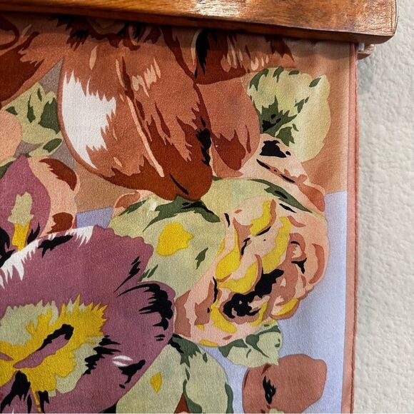 Oscar De La Renta | vintage floral silk scarf light weight summer scarf - Picture 4 of 5